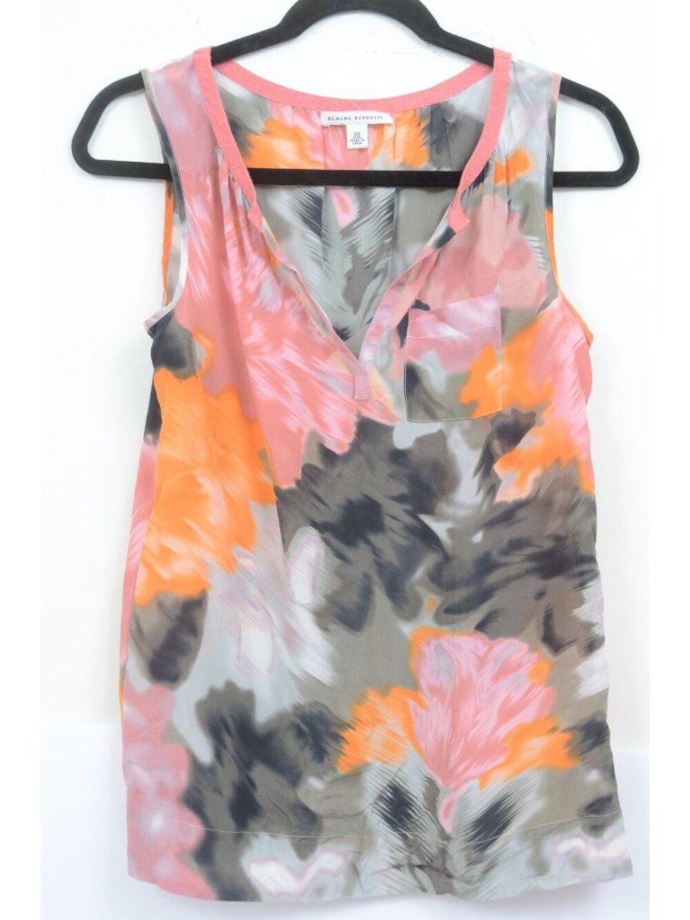 Banana Republic Silk‎ Watercolor Floral Feminine Sleeveless Tank Blouse Top XS